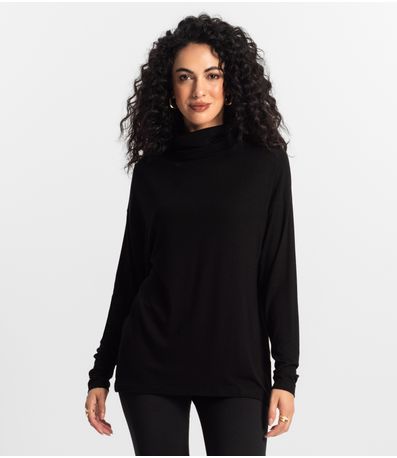 Blusa Manga Longa Feminino Rovitex Preto