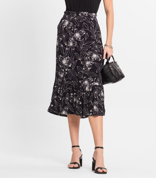 Saia Midi Feminina Rovitex Preto