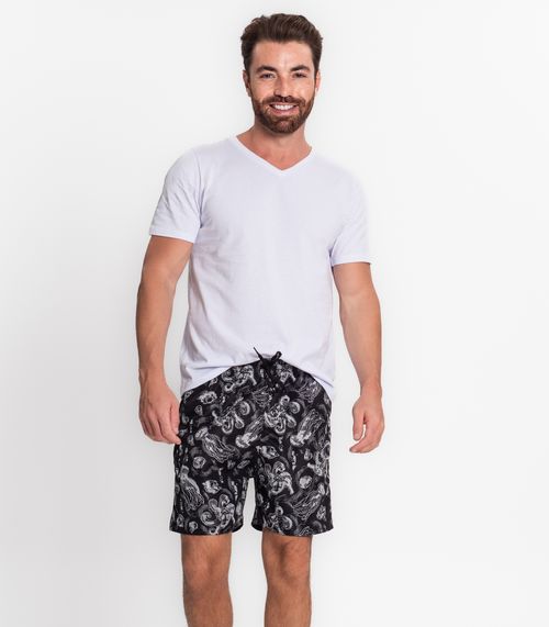 Bermuda Masculina Estampada TNO Preto
