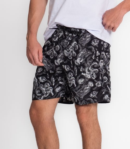 Bermuda Masculina Estampada TNO Preto