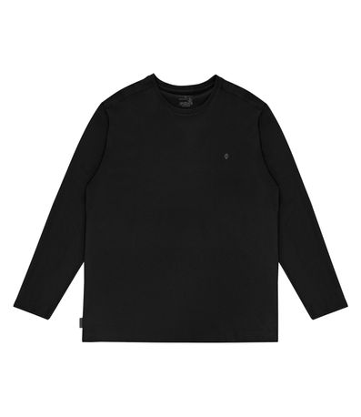 Camiseta Masculina Plus Size Manga Longa Diametro Preto