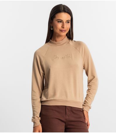 Blusão Raglan Feminino Rovitex Marrom