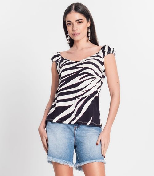 Blusa Feminina Estampada Infinita Cor Preto