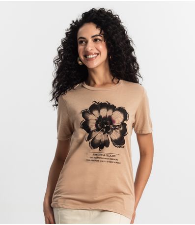 T-shirt Feminina Rovitex Marrom