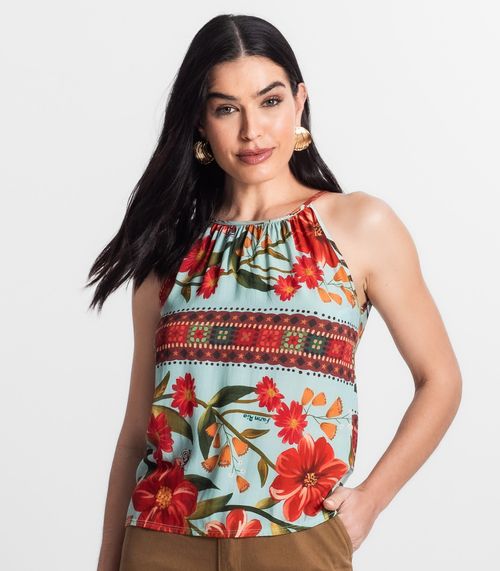 Blusa Feminina de Alça Infinita Cor Azul