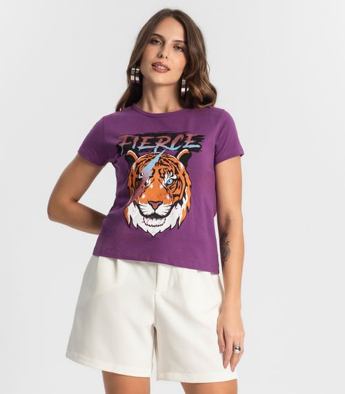 Blusa T-Shirt Feminina Estampada Select Roxo
