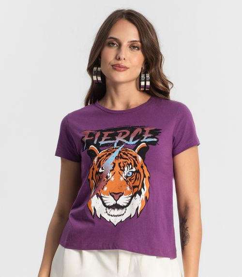 Blusa T-Shirt Feminina Estampada Select Roxo