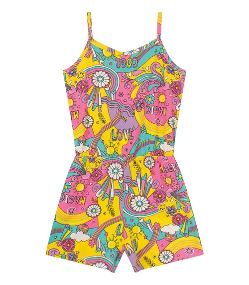 Macaquinho Infantil Estampado Infinita Cor Rosa