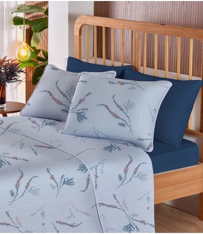 Jogo De Cama Queen Premium 4 Peças Vivaldi Azul