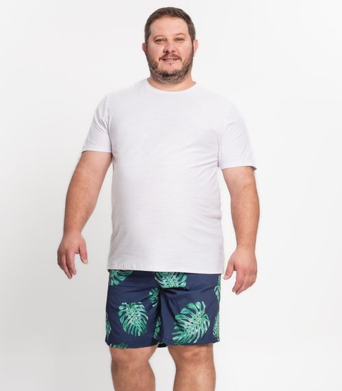 Bermuda Microfibra Elastano Estampada Nellonda Azul