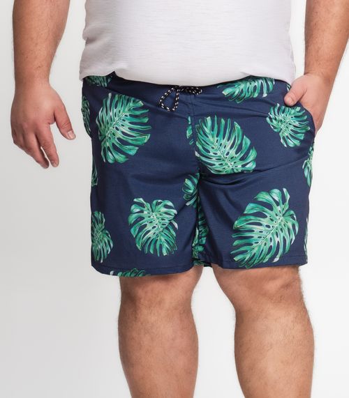 Bermuda Microfibra Elastano Estampada Nellonda Azul