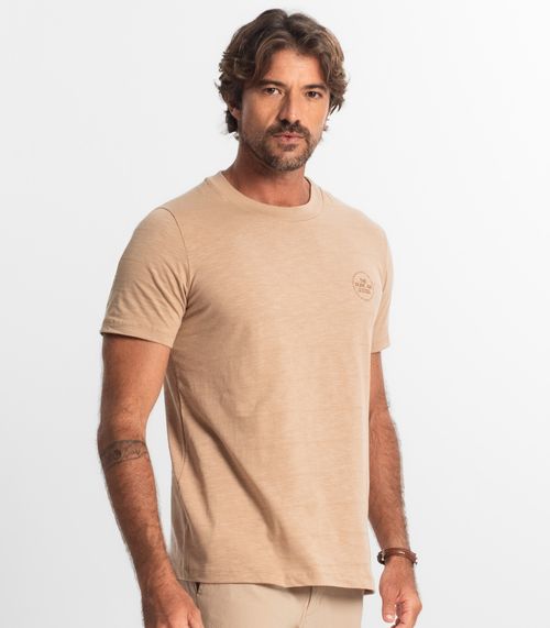Camiseta Masculina Maquinetada Diametro Marrom
