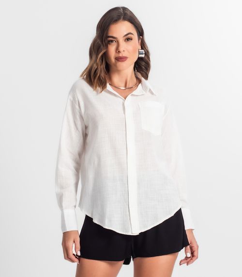 Camisa Social Feminina Select Bege