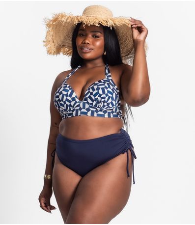 Calcinha Biquíni Plus Size Uni Femme Azul