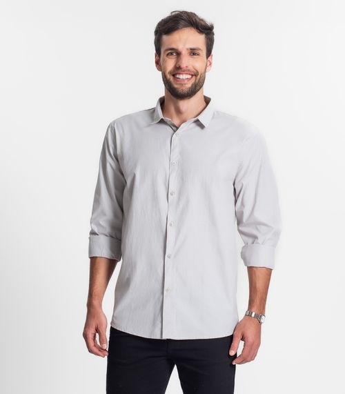 Camisa Social Masculina Select Cinza
