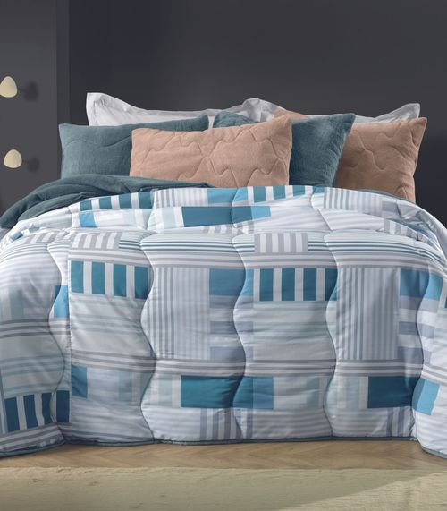 Edredom Blend Confort Queen Altenburg Azul