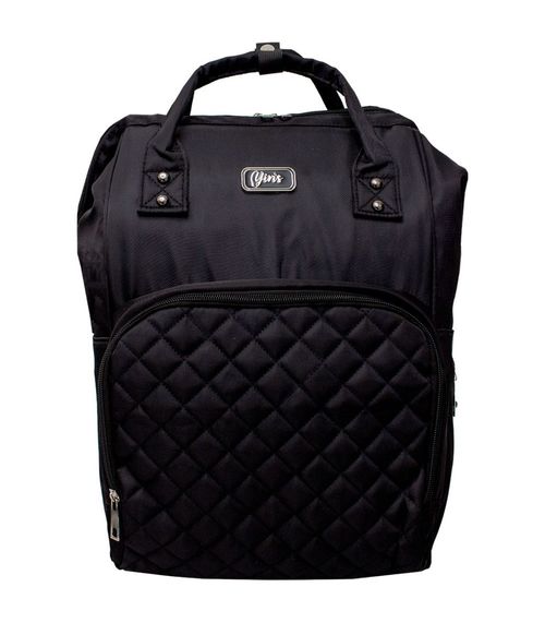 Mochila Maternidade Em Poliéster E Matelassê Yins Preto