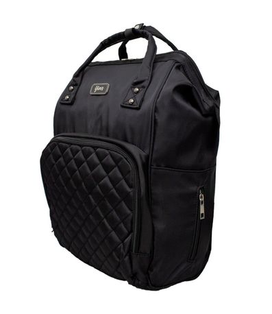 Mochila Maternidade Em Poliéster E Matelassê Yins Preto