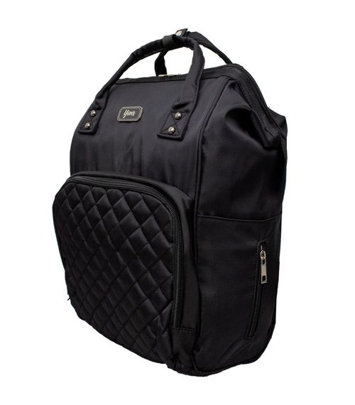 Mochila Maternidade Em Poliéster E Matelassê Yins Preto