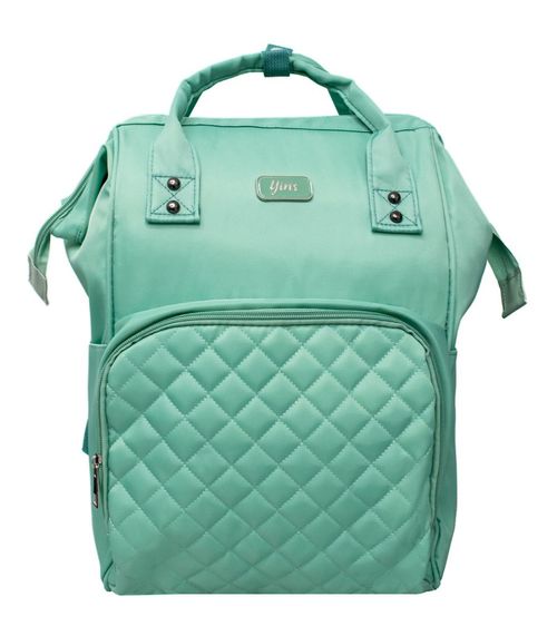Mochila Maternidade Em Poliéster E Matelassê Yins Verde