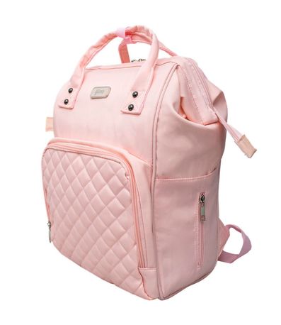 Mochila Maternidade Em Poliéster E Matelassê Yins Rosa