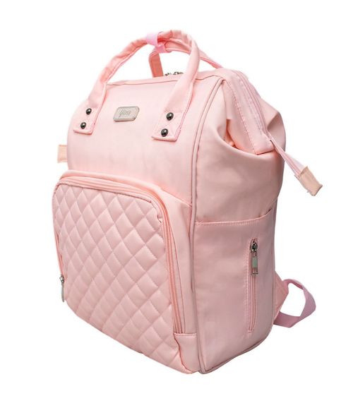 Mochila Maternidade Em Poliéster E Matelassê Yins Rosa