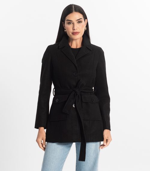 Casaco Feminino Lã Batida Sea Surf Preto