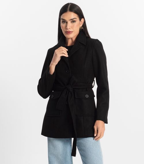 Casaco Feminino Lã Batida Sea Surf Preto