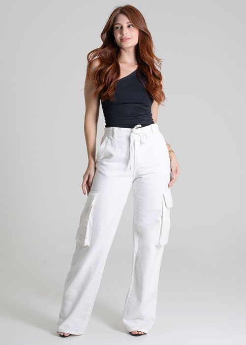 Calça Sarja  Sawary Wide Leg - 277562