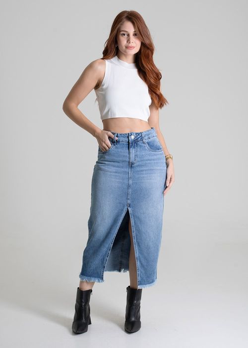 Saia Jeans Sawary Midi - 279944
