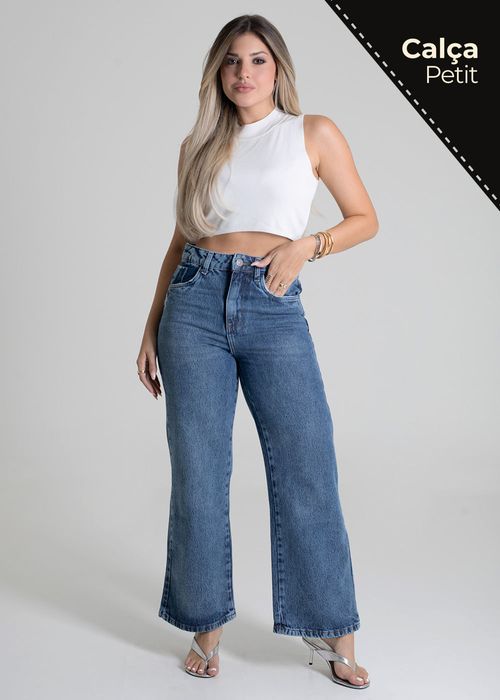 Calça Jeans Sawary Wide Leg Petit - 279609
