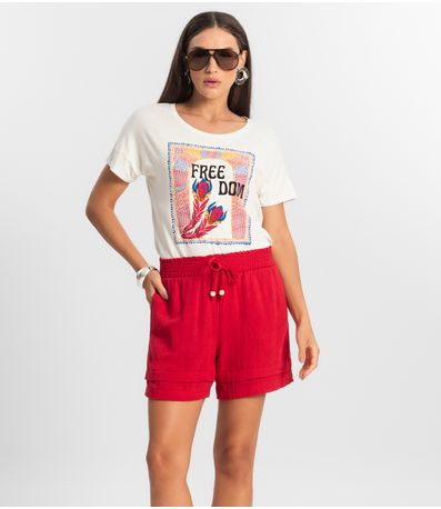 Shorts Feminino Linho Strong Endless Vermelho