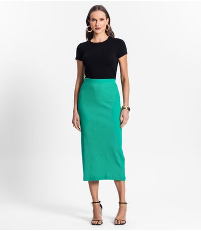 Saia Midi De Ribana Feminina Endless Verde