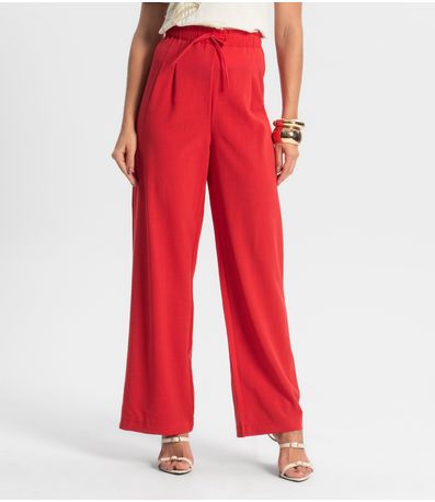Calça De Viscose Rajada Feminina Endless Vermelho