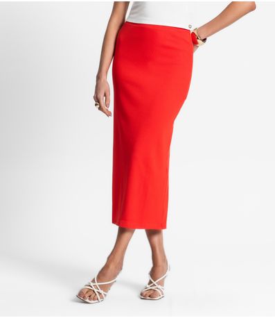 Saia Midi De Ribana Feminina Endless Laranja