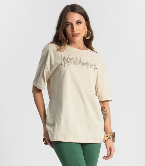 Camiseta Feminina Manga Curta Endless Bege