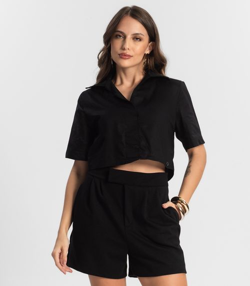 Camisa Cropped Endless Preto