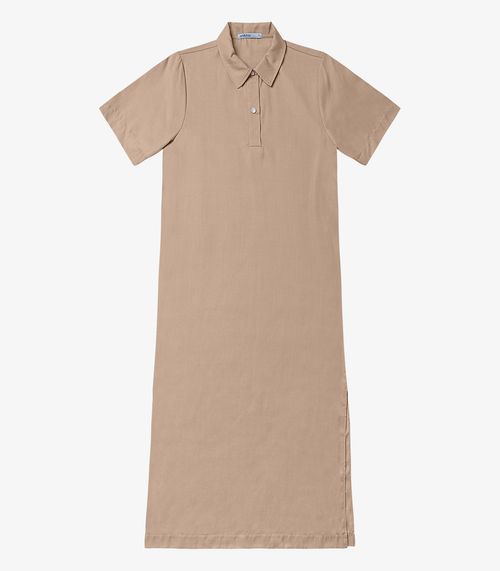 Vestido Midi Com Fenda Lateral Endless Marrom