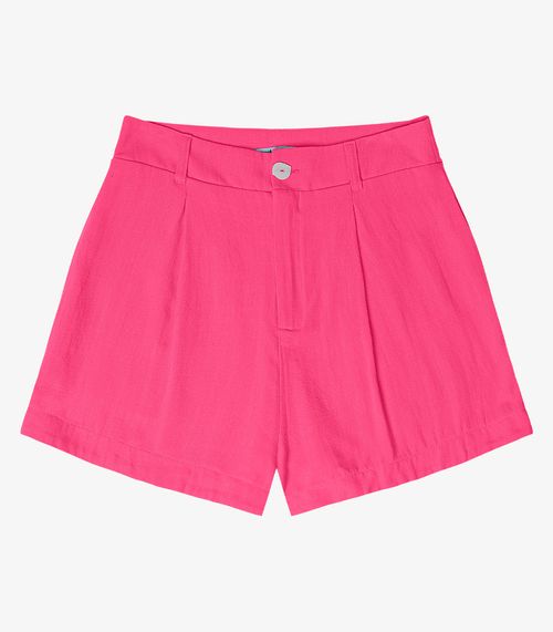 Shorts Feminino Em Linho Endless Rosa