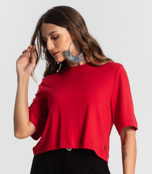 Blusa Feminina Manga Curta em Molecotton Endless Vermelho