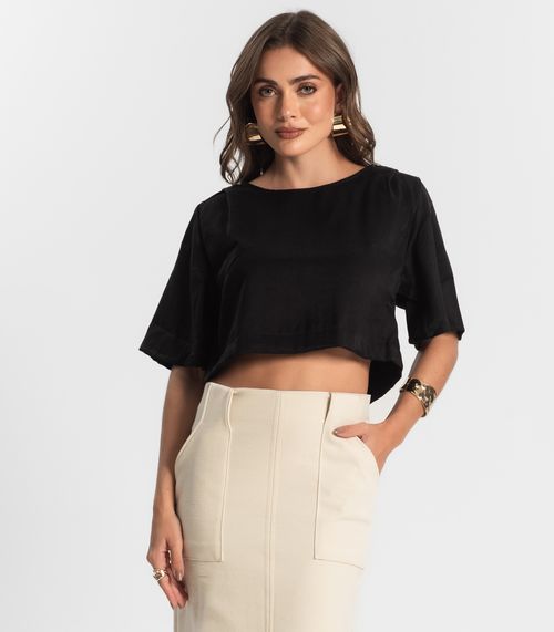 Blusa Feminina  Alfaiataria Endless Preto