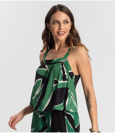 Blusa De Alça Feminina Estampada Endless Preto