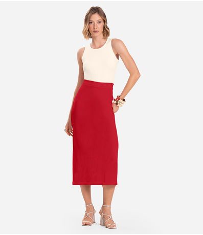 Saia Midi De Ribana Feminina Endless Vermelho