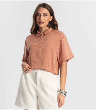 Camisa Feminina Manga Curta Endless Marrom