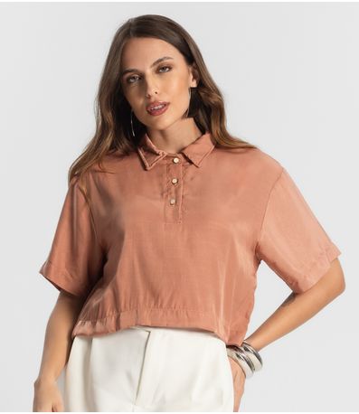 Camisa Feminina Manga Curta Endless Marrom