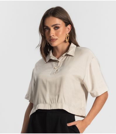 Camisa Feminina Manga Curta Endless Bege