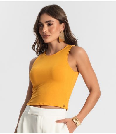 Regata De Viscotorcion Básica Feminina Endless Amarelo
