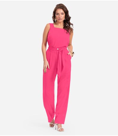 Calça Feminina Em Linho Endless Rosa