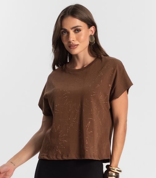 Blusa Feminina Manga Curta Endless Marrom