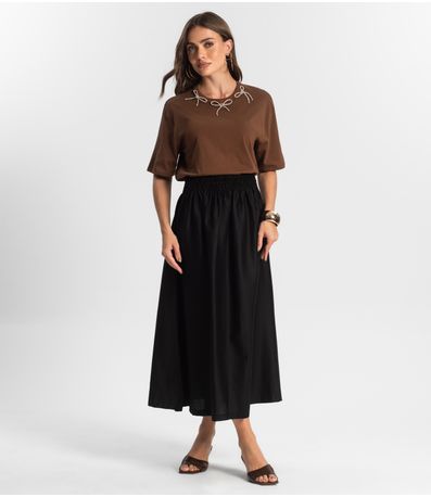 Saia Midi Endless Preto